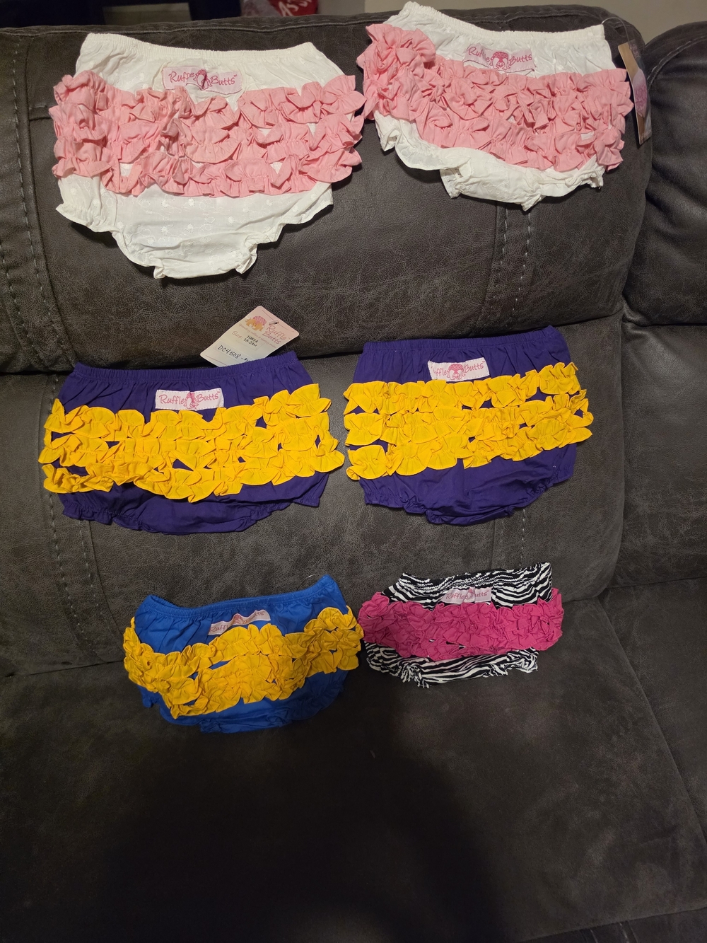 Ruffle Butts Ruffled Diaper Covers - Pink, Yellow, Purple, Blue, Zebra